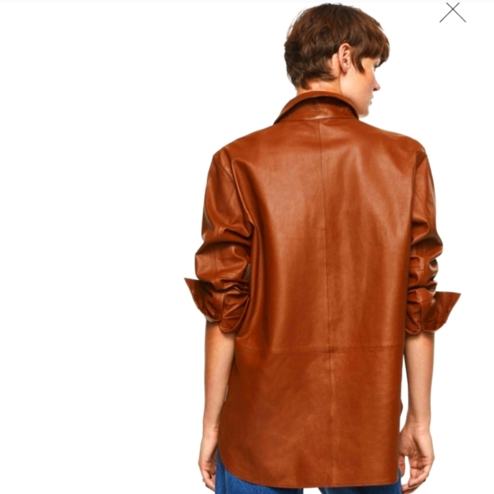 Mango Genuine Leather Jacket - Picture 5 of 14